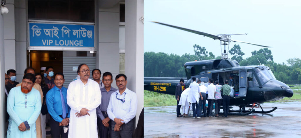 এয়ার এ্যাম্বুলেন্সে সাবেক খাদ্যমন্ত্রী কামরুল ইসলামকে ঢাকায় স্থানান্তর