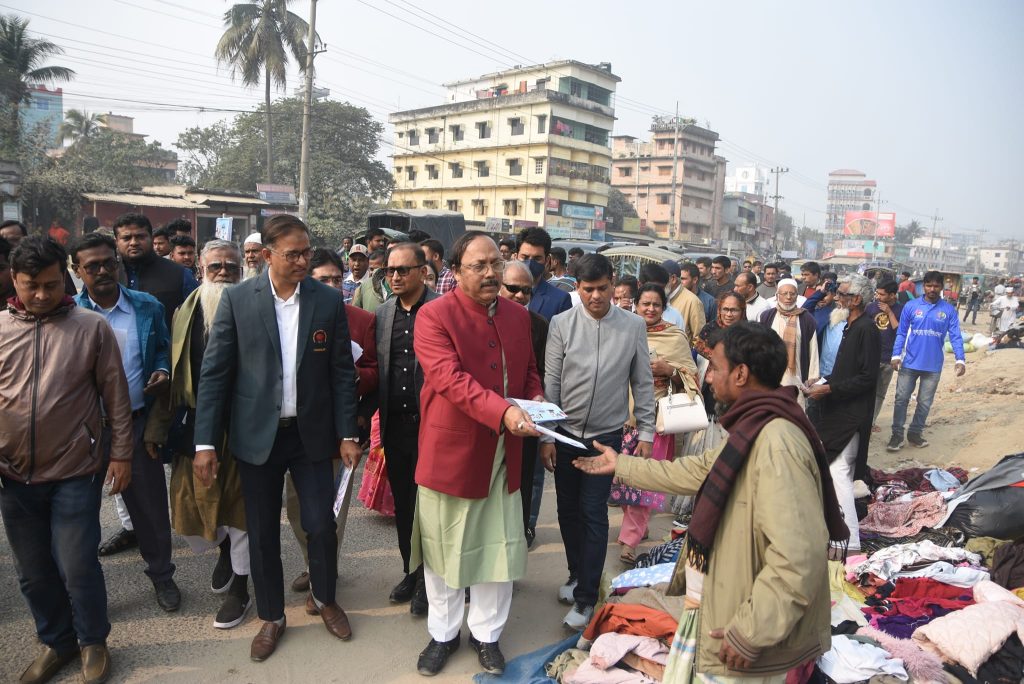 রাজশাহীতে প্রধানমন্ত্রীর জনসভা সফল করার লক্ষ্যে প্রচারপত্র বিলি