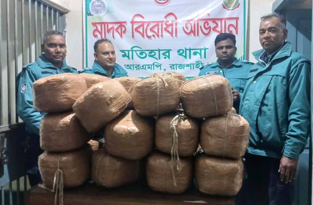 রাবির কলা বাগান থেকে ৯৬ কেজি গাঁজা উদ্ধার
